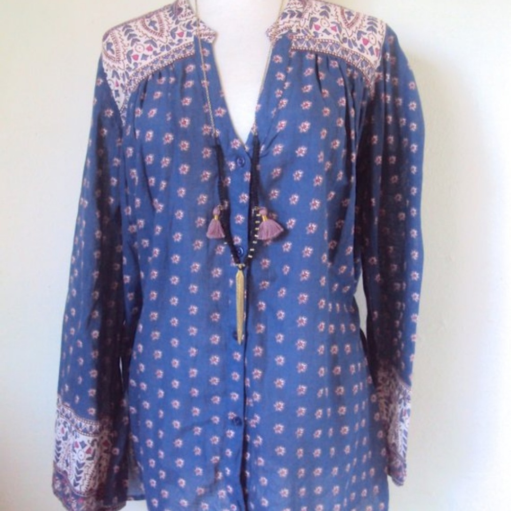 Boho Indian Cotton Block Print Blouse